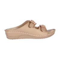 Stepee Black Fancy Orthopedic Doctor Slip on Double strap Platform Slipper Sandal for Women - 36, Cream