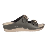 Stepee Black Fancy Orthopedic Doctor Slip on Double strap Platform Slipper Sandal for Women - 40, Olive