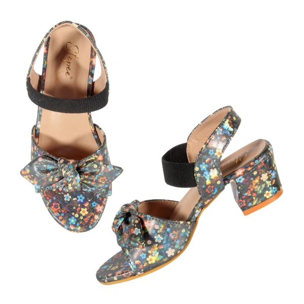 Stepee Casual & Trendy Sling back Open Toe Party Wear Ankle Strap Sandal for Kids Girls - 31, Black