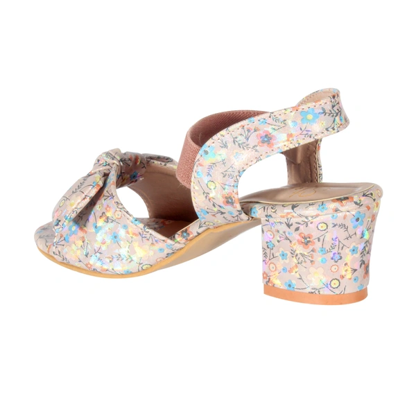 Stepee Casual & Trendy Sling back Open Toe Party Wear Ankle Strap Sandal for Kids Girls - 31, Peach