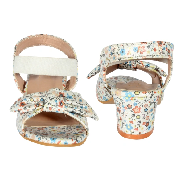 Stepee Casual & Trendy Sling back Open Toe Party Wear Ankle Strap Sandal for Kids Girls - 34, White