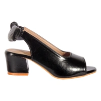 Stepee Casual & Trendy Slingback Peep Toe Block Heel Bally Sandal for Kids Girl - 33, Black