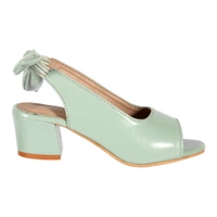 Stepee Casual & Trendy Slingback Peep Toe Block Heel Bally Sandal for Kids Girl - 33, Green