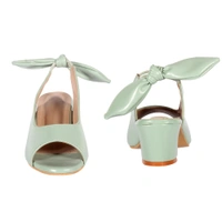 Stepee Casual & Trendy Slingback Peep Toe Block Heel Bally Sandal for Kids Girl - 33, Green