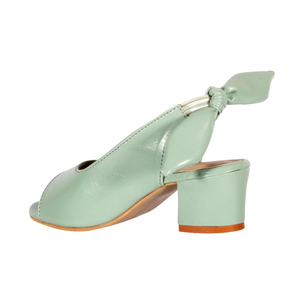 Stepee Casual & Trendy Slingback Peep Toe Block Heel Bally Sandal for Kids Girl - 33, Green