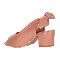 Stepee Casual & Trendy Slingback Peep Toe Block Heel Bally Sandal for Kids Girl - 34, Pink