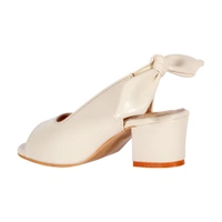Stepee Casual & Trendy Slingback Peep Toe Block Heel Bally Sandal for Kids Girl - 34, White