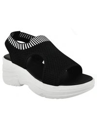 STEPEE Stepee Casual & Trendy Slingback Open Toe Flatform Wedge Sandal for Women - 41, Black