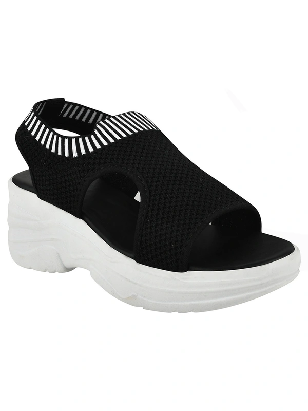 STEPEE Stepee Casual & Trendy Slingback Open Toe Flatform Wedge Sandal for Women - 41, Black