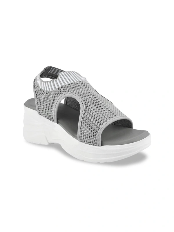 STEPEE Stepee Casual & Trendy Slingback Open Toe Flatform Wedge Sandal for Women - 38, Gray