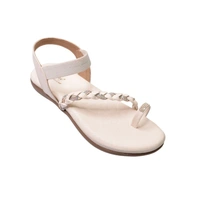 Stepee Casual & Trendy Flats Ankle Strap One Toe Flat Sandal for Women - 39, White