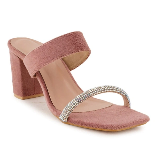 Stepee Casual & Trendy Open Toe Slip on Style Open Back Block Heel Fashion Sandal for Women - 38, Pink