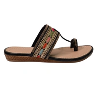Stepee Casual & Trendy Flats Slip on Open Back One Toe Kohlapuri Flat Slipper for Women - 41, Black