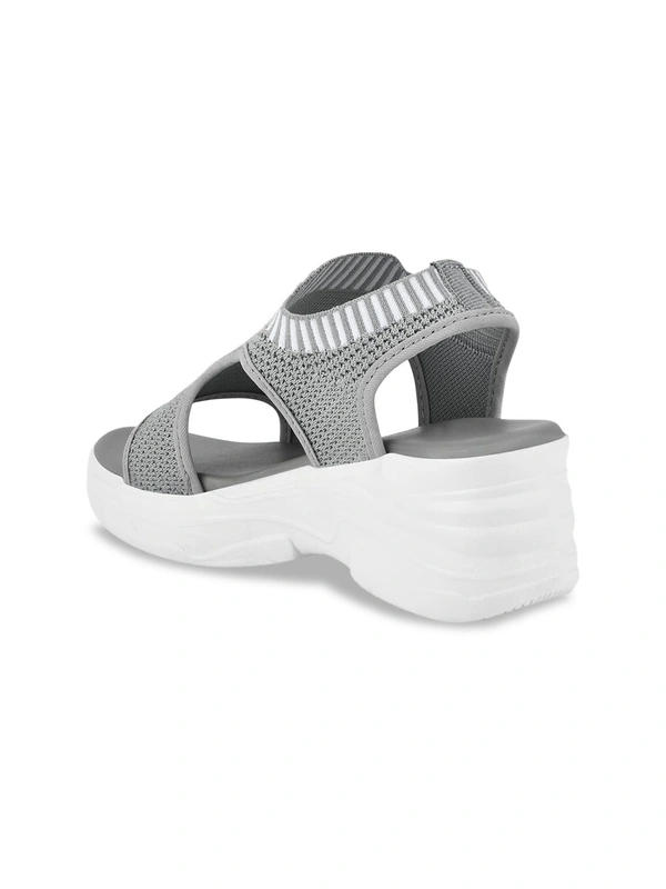 STEPEE Stepee Casual & Trendy Slingback Open Toe Flatform Wedge Sandal for Women - 38, Gray