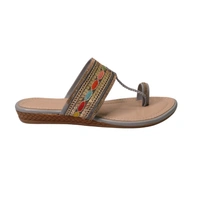Stepee Casual & Trendy Flats Slip on Open Back One Toe Kohlapuri Flat Slipper for Women - 41, Gray