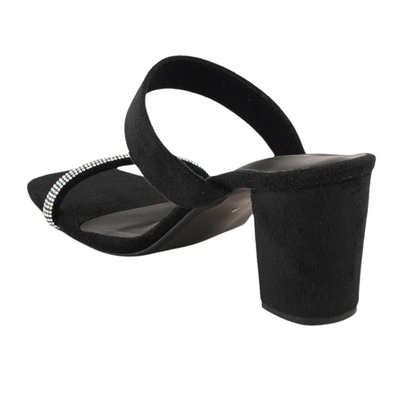Stepee Casual & Trendy Open Toe Slip on Style Open Back Block Heel Fashion Sandal for Women - 38, Black