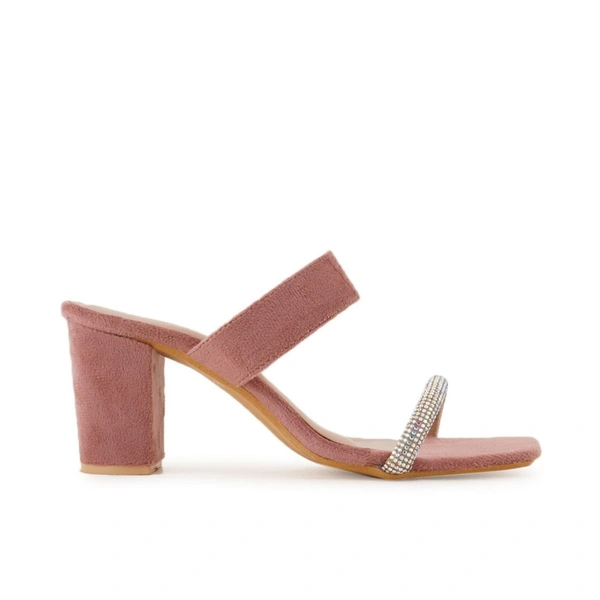 Stepee Casual & Trendy Open Toe Slip on Style Open Back Block Heel Fashion Sandal for Women - 38, Pink