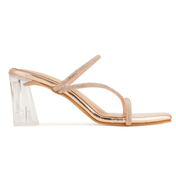 Stepee Casual & Stylish Open Toe Slip on Style Open Back Glass Pattern Block Heel Fashion Sandal for Women - 41, Sultan
