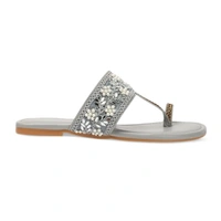 Stepee Casual & Stylish One Toe Slip on Kolhapuri Toe Ring Style Open Back Fashion Slipper Flat Sandal for Women - 40, Gray