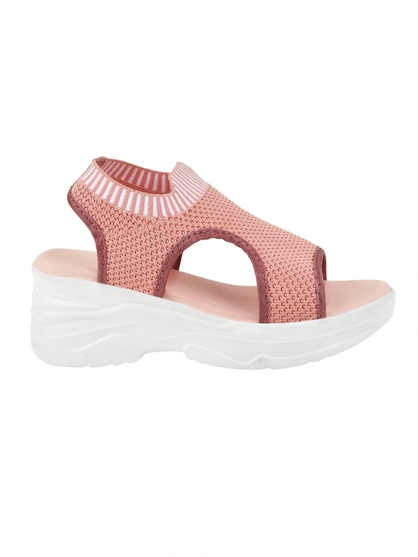 STEPEE Stepee Casual & Trendy Slingback Open Toe Flatform Wedge Sandal for Women - 40, Pink
