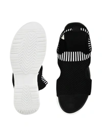 STEPEE Stepee Casual & Trendy Slingback Open Toe Flatform Wedge Sandal for Women - 41, Black