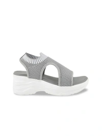STEPEE Stepee Casual & Trendy Slingback Open Toe Flatform Wedge Sandal for Women - 38, Gray