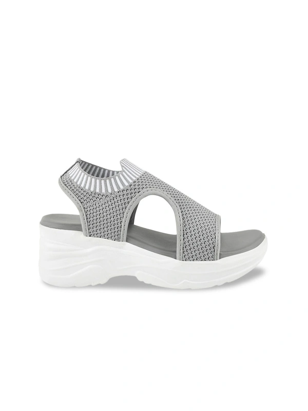 STEPEE Stepee Casual & Trendy Slingback Open Toe Flatform Wedge Sandal for Women - 38, Gray