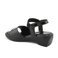 Stepee Elegant & Trendy Open Toe Sling Back Ankle Strap Wedge Sandal for Women - 39, Black
