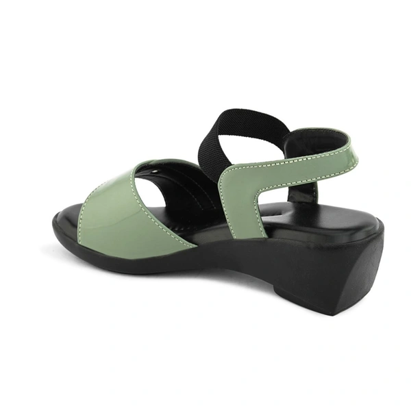 Stepee Elegant & Trendy Open Toe Sling Back Ankle Strap Wedge Sandal for Women - 38, Green
