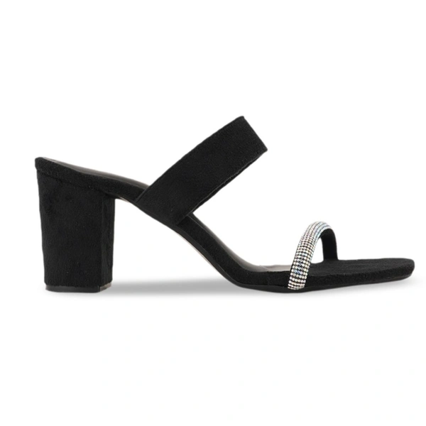 Stepee Casual & Trendy Open Toe Slip on Style Open Back Block Heel Fashion Sandal for Women - 38, Black