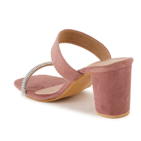Stepee Casual & Trendy Open Toe Slip on Style Open Back Block Heel Fashion Sandal for Women - 38, Pink