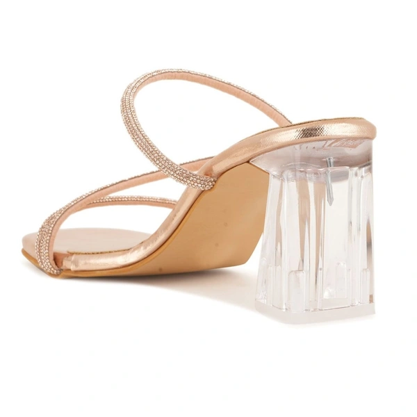 Stepee Casual & Stylish Open Toe Slip on Style Open Back Glass Pattern Block Heel Fashion Sandal for Women - 41, Sultan