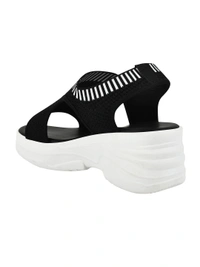 STEPEE Stepee Casual & Trendy Slingback Open Toe Flatform Wedge Sandal for Women - 41, Black
