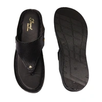 STEPEE Stepee Casual & Trendy Comfort Flats Slip on Open Back T-Strap Orthopedic Doctori Flat Slipper for Women - 41, Black