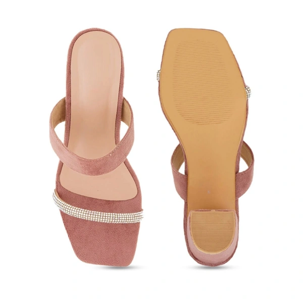 Stepee Casual & Trendy Open Toe Slip on Style Open Back Block Heel Fashion Sandal for Women - 38, Pink