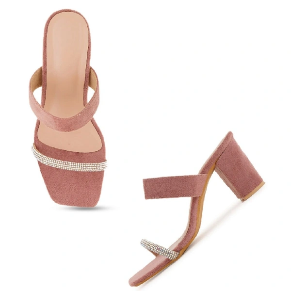 Stepee Casual & Trendy Open Toe Slip on Style Open Back Block Heel Fashion Sandal for Women - 38, Pink