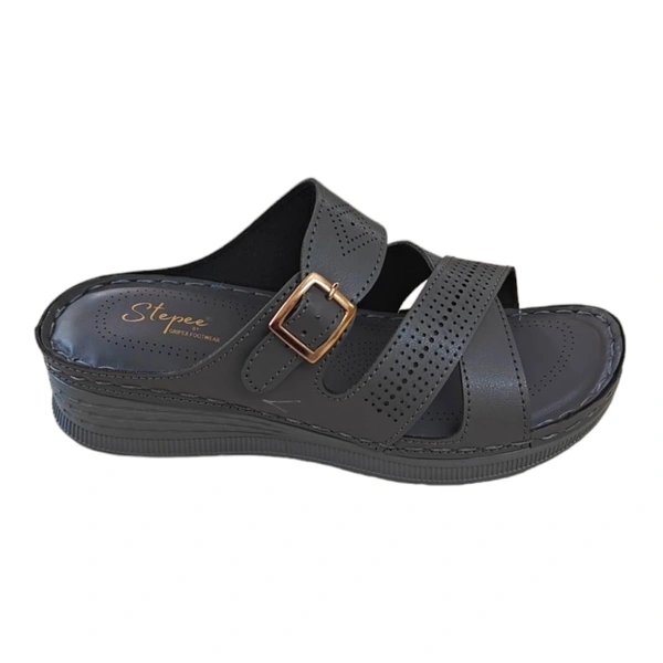 Stepee Gripex Footwear Soft Padded Slipper Casual & Dailywear Slip on Flats Orthopedic Comfortable Slippers for Women - 41, Black