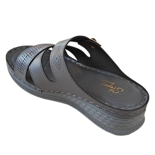 Stepee Gripex Footwear Soft Padded Slipper Casual & Dailywear Slip on Flats Orthopedic Comfortable Slippers for Women - 41, Black