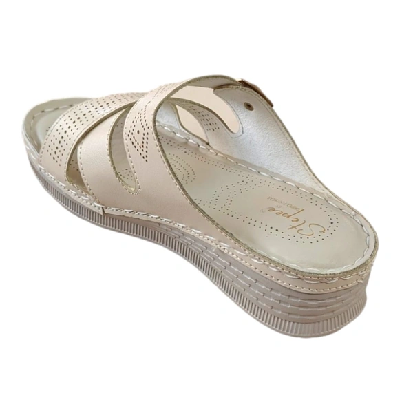 Stepee Gripex Footwear Soft Padded Slipper Casual & Dailywear Slip on Flats Orthopedic Comfortable Slippers for Women - 38, Cream