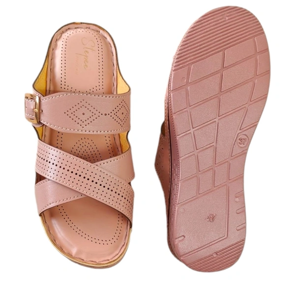Stepee Gripex Footwear Soft Padded Slipper Casual & Dailywear Slip on Flats Orthopedic Comfortable Slippers for Women - 36, Pink