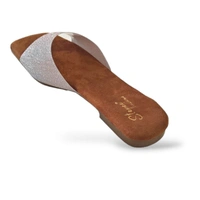 Stepee Casual Flats Open Back Slip on Open Toe Sliders Flat Sandal for Women - 38, Gold