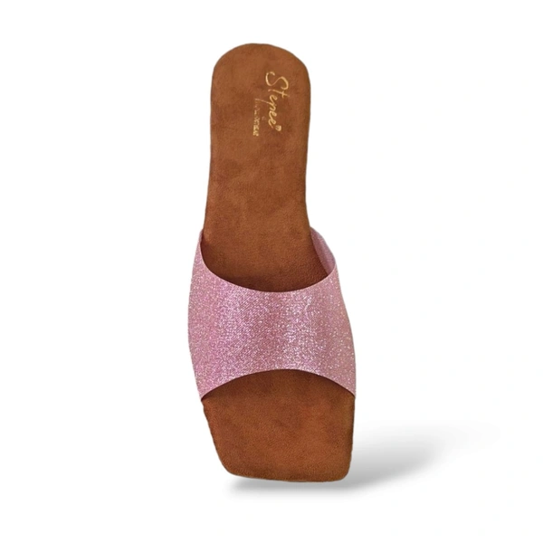 Stepee Casual Flats Open Back Slip on Open Toe Sliders Flat Sandal for Women - 38, Pink