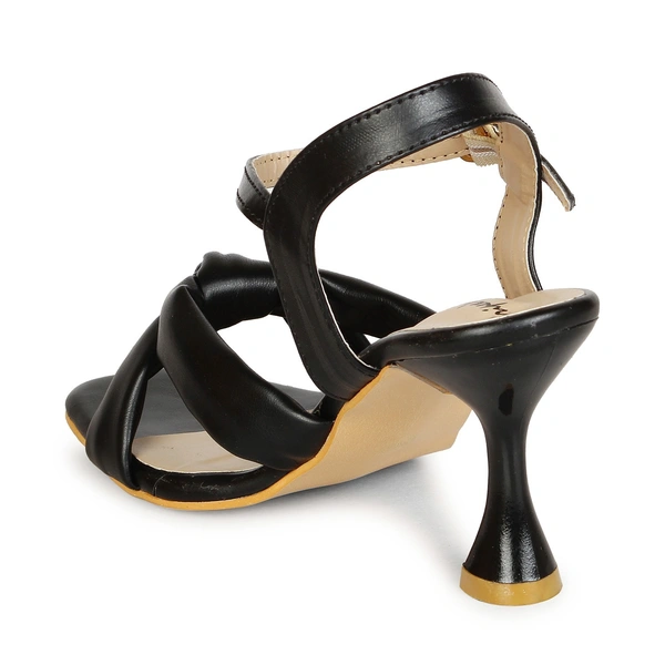 Stepee Stylish Fashion Girls Kitten Heel Sandals - 37, Black