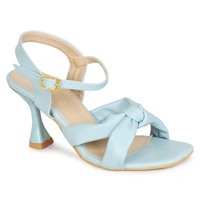 Stepee Stylish Fashion Girls Kitten Heel Sandals - 37, Sky blue