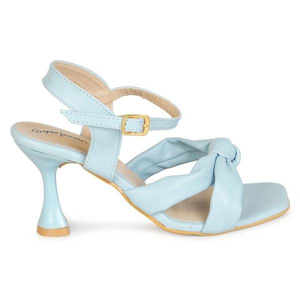 Stepee Stylish Fashion Girls Kitten Heel Sandals - 37, Sky blue