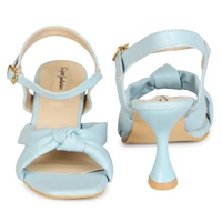 Stepee Stylish Fashion Girls Kitten Heel Sandals - 37, Sky blue