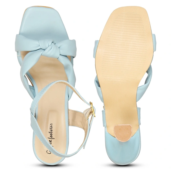 Stepee Stylish Fashion Girls Kitten Heel Sandals - 37, Sky blue