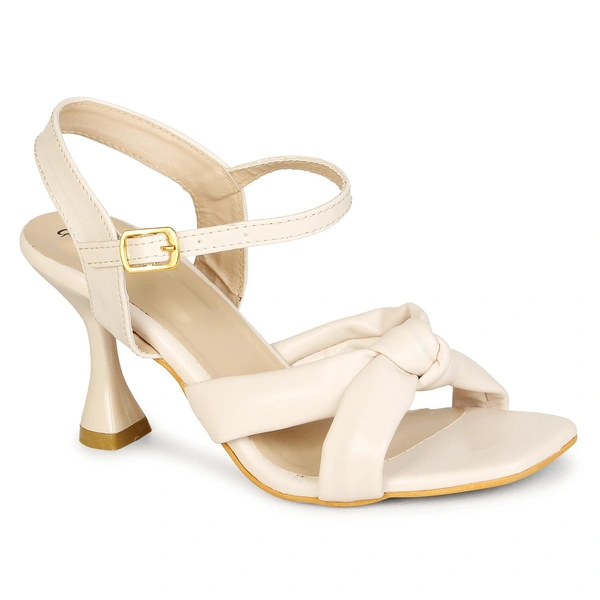 Stepee Stylish Fashion Girls Kitten Heel Sandals - 37, Cream