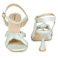 Stepee Stylish Fashion Girls Kitten Heel Sandals - 37, Sea Green