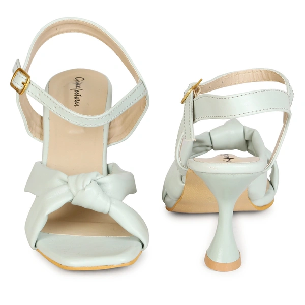Stepee Stylish Fashion Girls Kitten Heel Sandals - 37, Sea Green